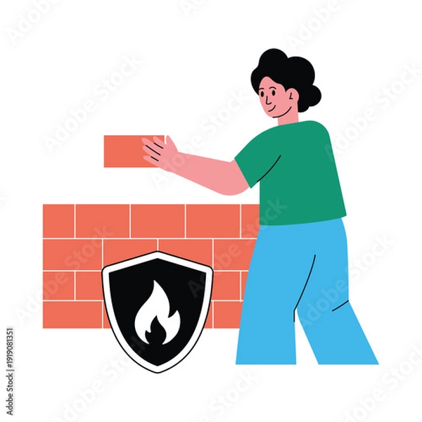 Obraz Firewall Guardian vector illustrations EPS file