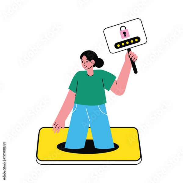 Obraz Password Protection vector illustrations EPS file