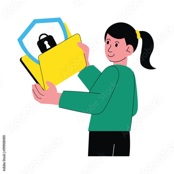 Obraz Data Flow Encryption vector illustrations EPS file