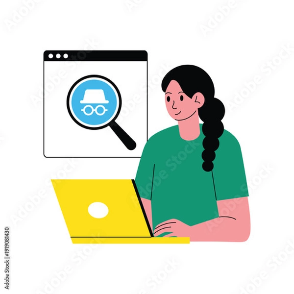 Obraz Online Privacy Mode vector illustrations EPS file
