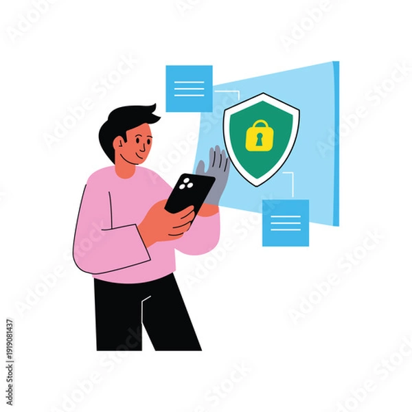 Obraz Cyber Lock vector illustrations EPS file