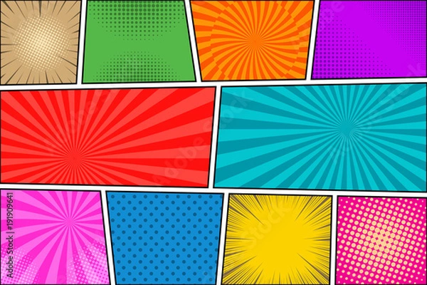 Obraz Comic book colorful background