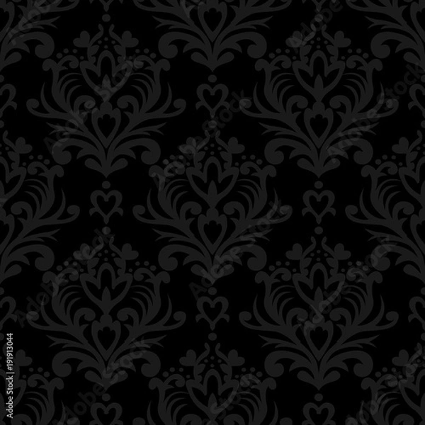 Fototapeta Vector seamless floral damask pattern. Rich ornament, old Damascus style. Royal victorian seamless pattern for wallpapers, textile, wrapping, wedding invitation.