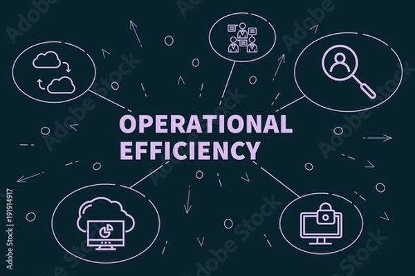 Obraz Conceptual business illustration with the words operational efficiency
