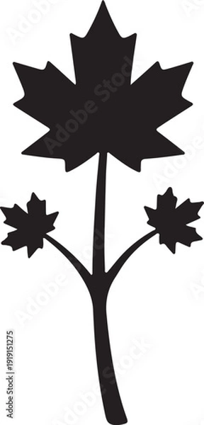 Obraz Small tree icon in silhouett.