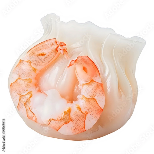 Obraz Delicious shrimp dumpling on transparent background