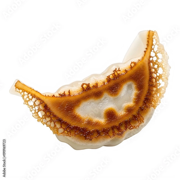 Obraz Brown and white crystal geode slice on transparent background