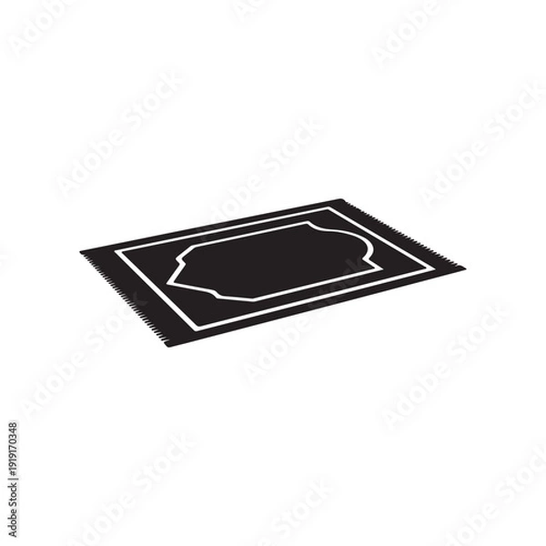Obraz Prayer mat icon silhouette vector illustration