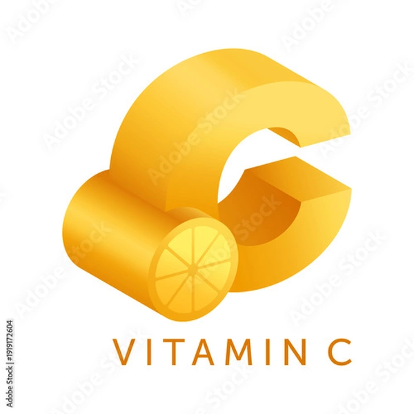 Obraz Vitamin C - Isometric 3D Emblem