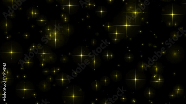 Obraz 画面全体が金色のパーティクルの粒でキラキラ輝くエフェクトの背景画像