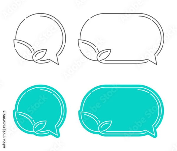 Obraz Eco friendly badge set with geometric leaf labels