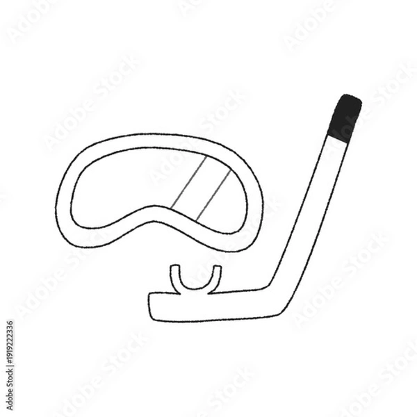 Obraz シンプルな手描きのシュノーケルマスク
