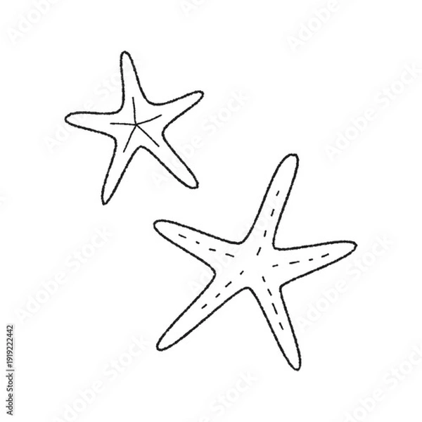Obraz シンプルな手描きのヒトデ