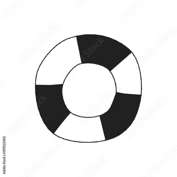 Obraz シンプルな手描きの浮き輪