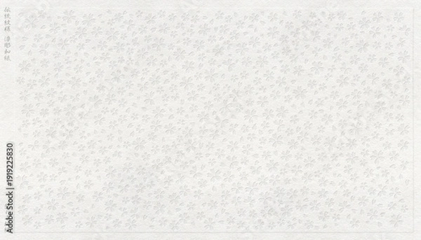 Obraz 日本の伝統「小桜」紋を浮彫り加工した、立体感ある白い和紙