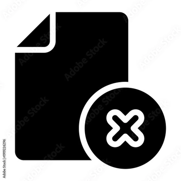 Obraz delete file glyph style icon