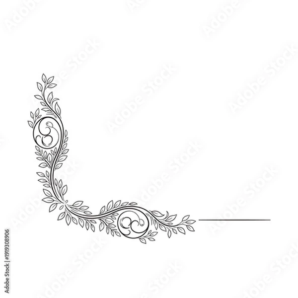Obraz Elegant floral border design with decorative elements
