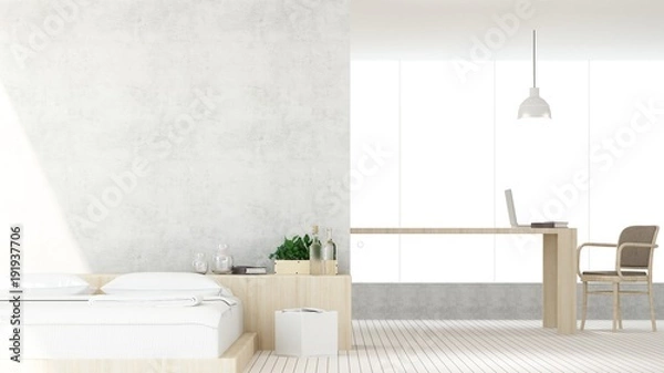 Fototapeta The interior hotel bedroom space 3d rendering ห้องชุดอพาร์ทเมนท์อาคารที่มีห้องชุดงานสถาปัตยกรรมสถาปัตยกรรมสถาปัตยกรรมศาสตร์สถาปัตย์ความเป็นมาฉากหลังปูมหลังพื้นหลังภาพพื้นเดิมพื้นเพเดิมภูมิหลังรกรากเดิ