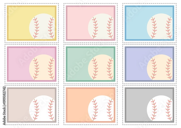 Obraz 野球■野球ボールのメッセージカードセット