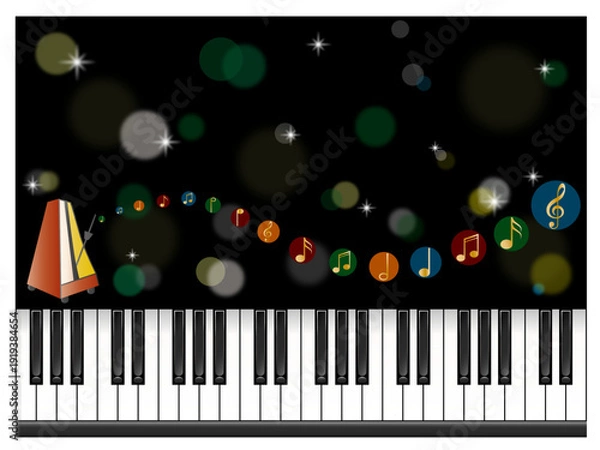 Obraz ピアノ■鍵盤と音符