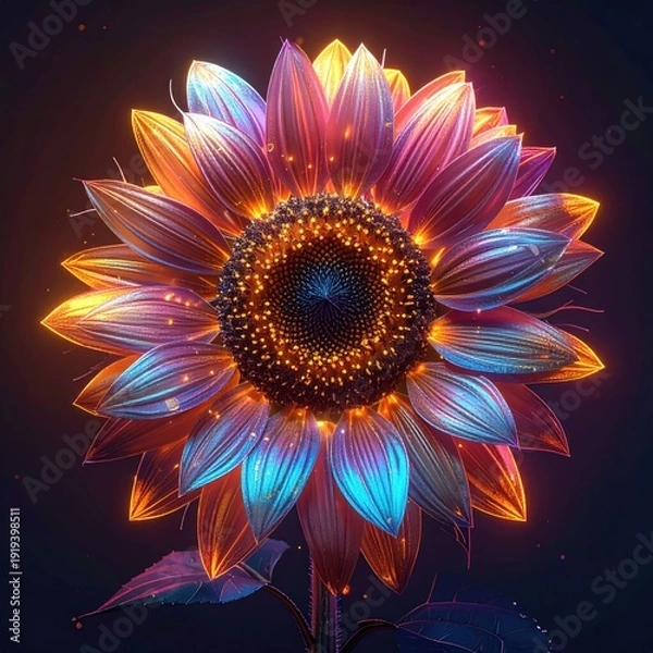 Obraz Neon sunflower