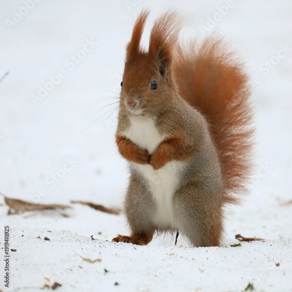 Obraz squirrel on a snow