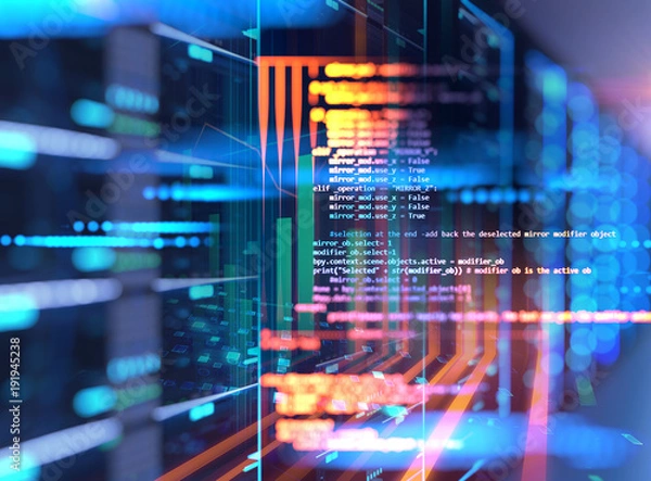 Fototapeta Kod programowy Streszczenie Technologia Tło programisty i skryptu komputerowego