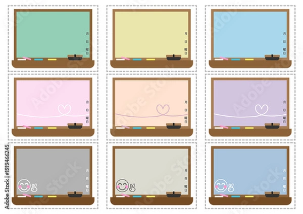 Obraz 黒板■黒板のメッセージカードセット