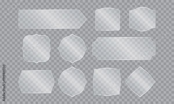 Obraz ガラス風デザインの見出しフレームセット