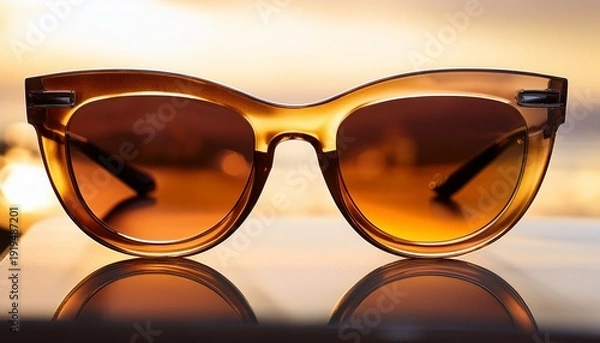 Obraz stylish amber tinted sunglasses