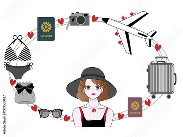 Obraz 旅行■旅行素材のフレーム＆タイトルバー