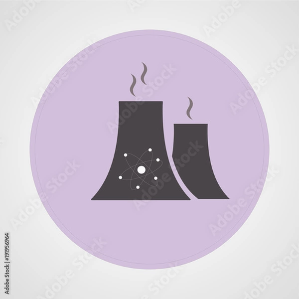 Fototapeta Nuclear Power Plant isolated flat vector icon