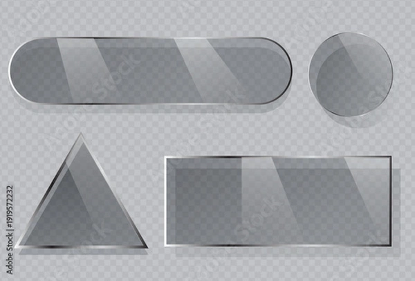 Obraz Transparent glass frame vector.