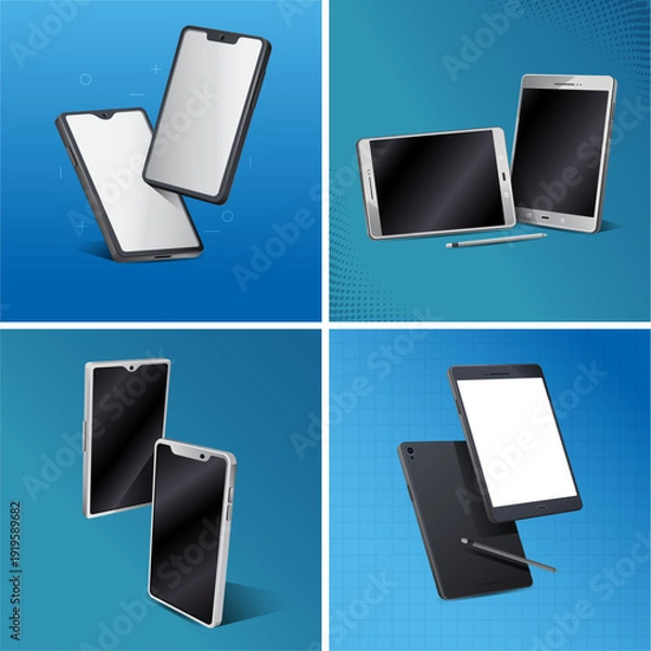 Obraz Smartphone Mockup Vector Collection