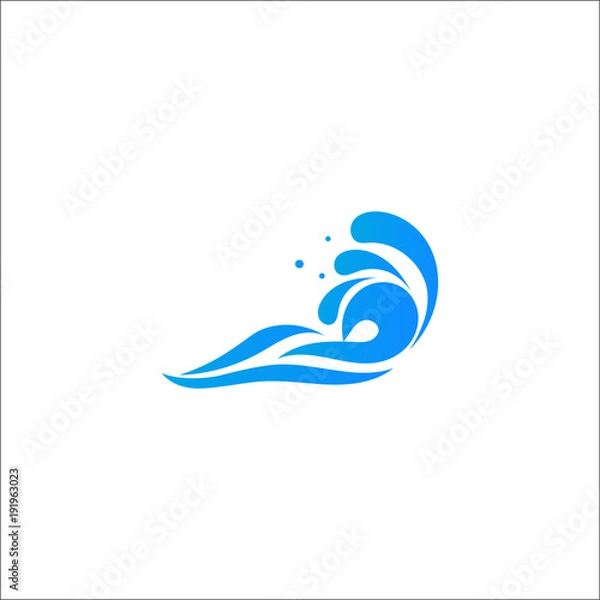 Fototapeta Abstract water wave logo, icon vector design element