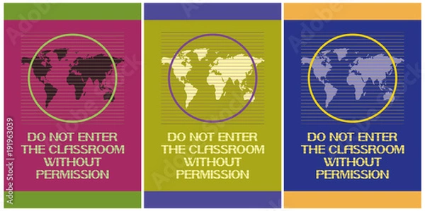 Obraz Do not enter the classroom without permission. Secure access to the Internet according to computer class code.