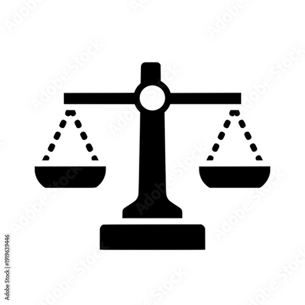 Obraz Solid Black Justice Scale with Thick Crossbar