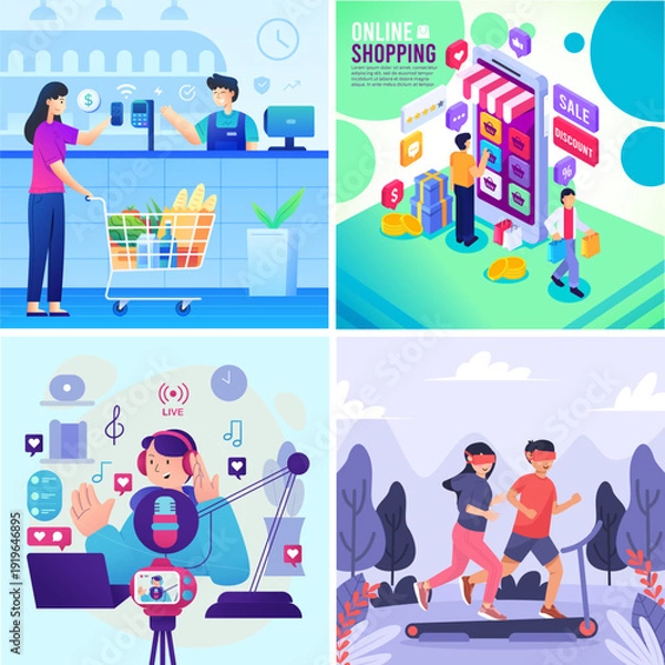 Obraz Modern Lifestyle Vector Illustration