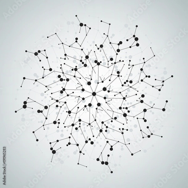 Obraz Wireframe mesh polygonal element, abstract technology illustration