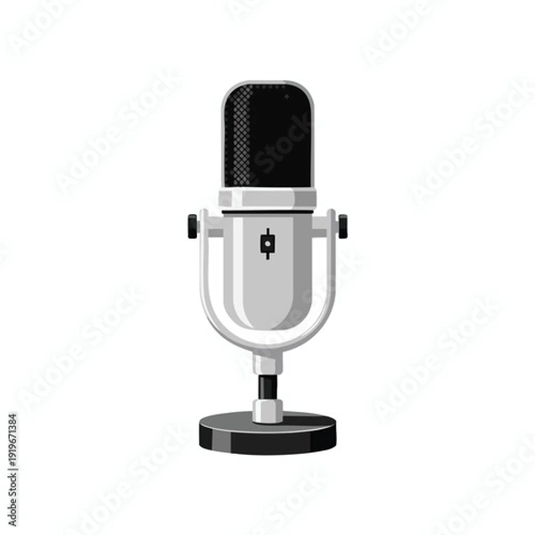 Fototapeta Silver Microphone on Stand