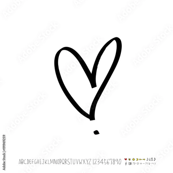 Obraz 하트 무늬 / 손으로 그린 하트 스케치