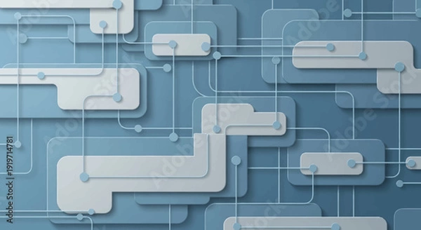 Obraz Modern Abstract Technology Background with Interconnected Data Flow and Network Grid Pattern