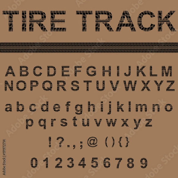 Obraz Rubber tracks and letters