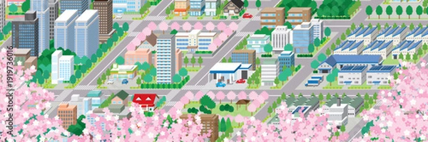 Obraz 街並みの立体図. 都市の景観. 