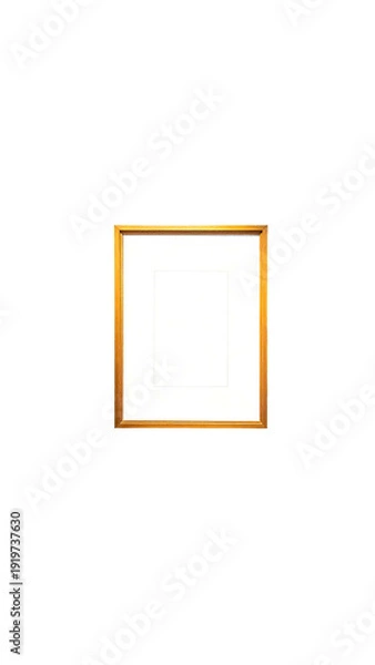 Fototapeta Gold rectangular frame, centered on black background