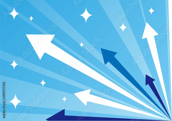 Fototapeta ポジティブな未来へ向かう矢印の背景素材