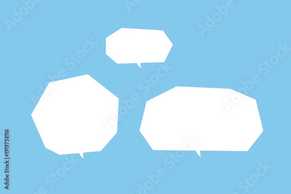 Obraz シンプルな多角形の吹き出しのセット素材