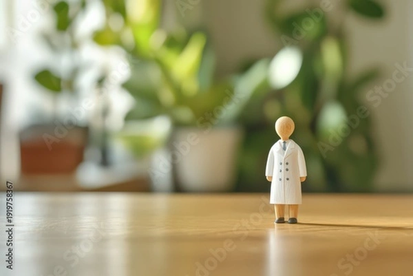 Obraz 白衣の木製人形