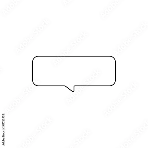 Fototapeta サブタイトル用のシンプルな角丸の吹き出しのベクターイラスト素材