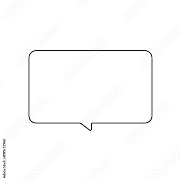 Fototapeta シンプルな角丸の吹き出しのベクターイラスト素材